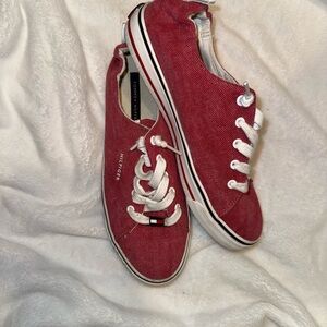 Tommy Hilfiger Red Corduroy Sneakers